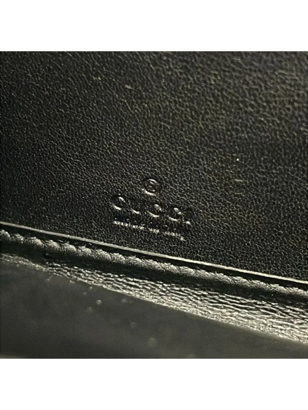 Gucci Wallet Metal Bar Guccissima Line Black Zip Around Leather